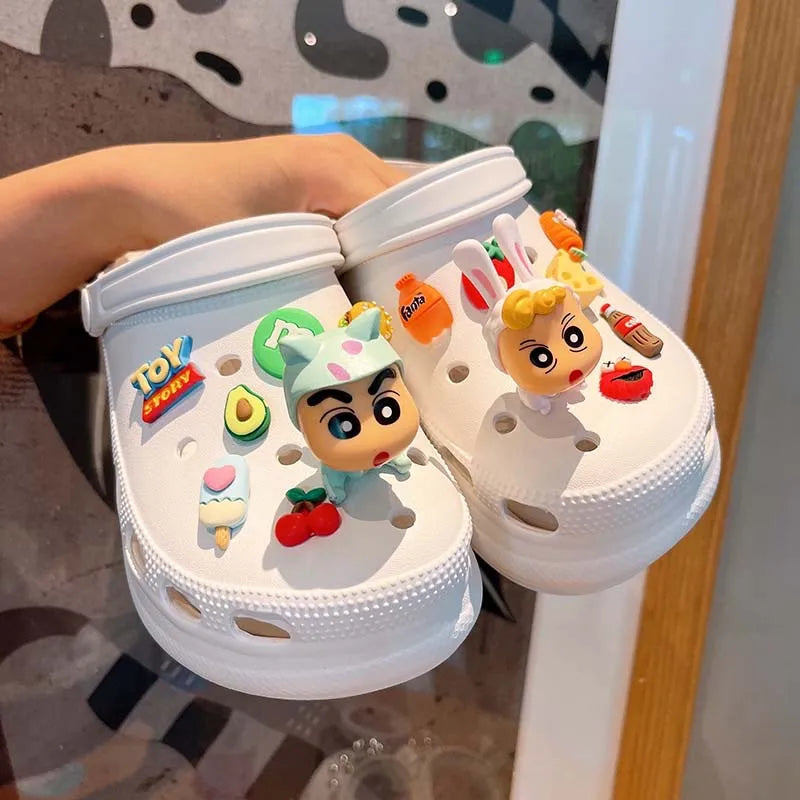 Miniso 3D Resin Cartoon Anime Shoe Charms for Clog Sandals Girls Boys Gift Party