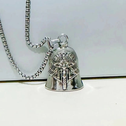 Stylish Angel Wings Motorcycle Bell Keychain for Men's Punk Rock Enthusiasts