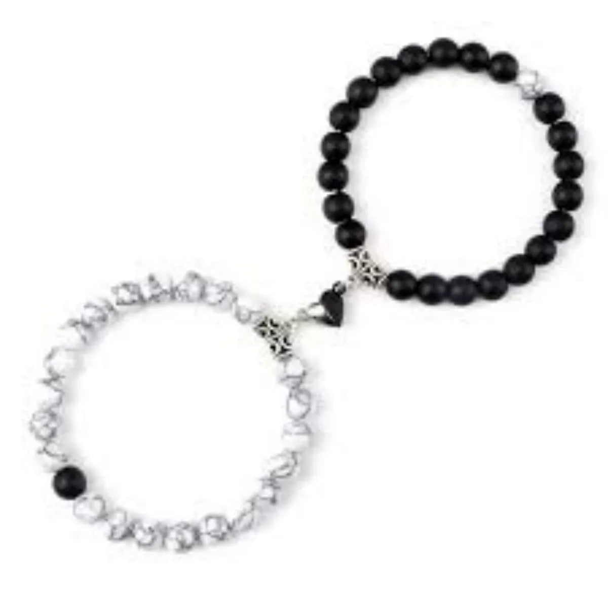 Magnetic Love Stone Beaded Couple Bracelets Set for Women and Men