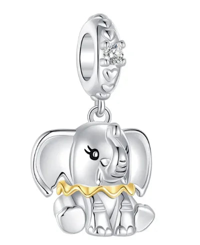 925 Sterling Silver Colorful Elephant Animal Charms for DIY Jewelry Necklace Bracelet Gifts