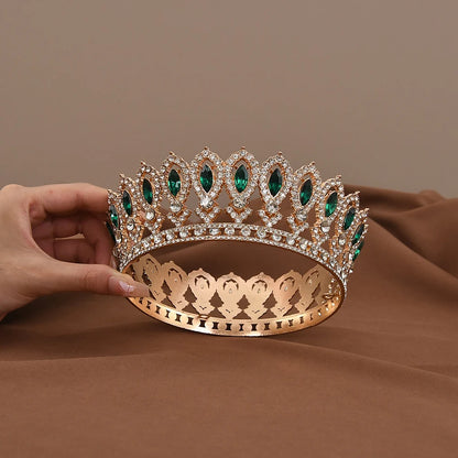 Vintage Crystal Baroque Rhinestone Tiara Bridal Wedding Headdress Hairpiece