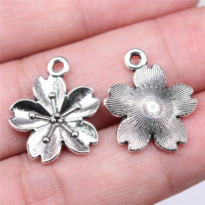 20Pc Antique Silver Sunflower Daisy Charms For Bracelets