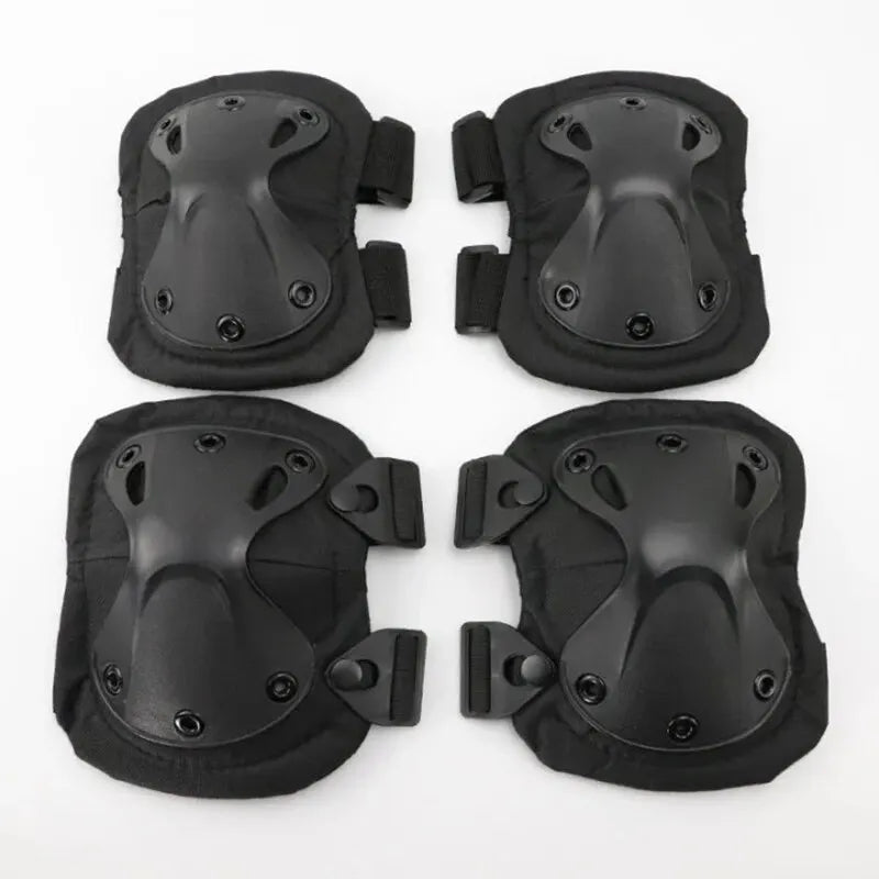 Outdoor Tactical Protective Gear Set Of 4 Knee And Elbow Pads black