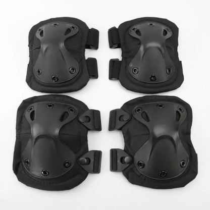 Outdoor Tactical Protective Gear Set Of 4 Knee And Elbow Pads black