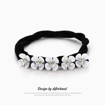 Elegant Pearl Flower Bun Maker Korean Lazy Hair Curlers for Effortless Styling