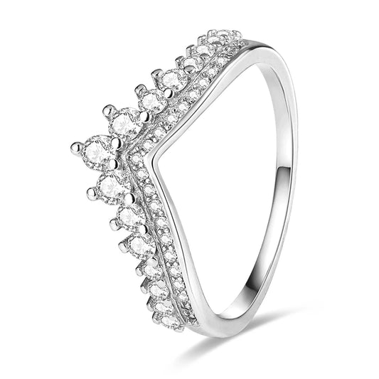 Silver Plated Luxury Stackable Daisy Ring for Women with Zircon for Engagement and Wedding Parties APTR043