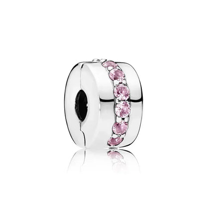 925 Sterling Silver Pink Flower Balloon Coffee Cup Charm Beads for DIY Bracelets Perfect Gift for Women