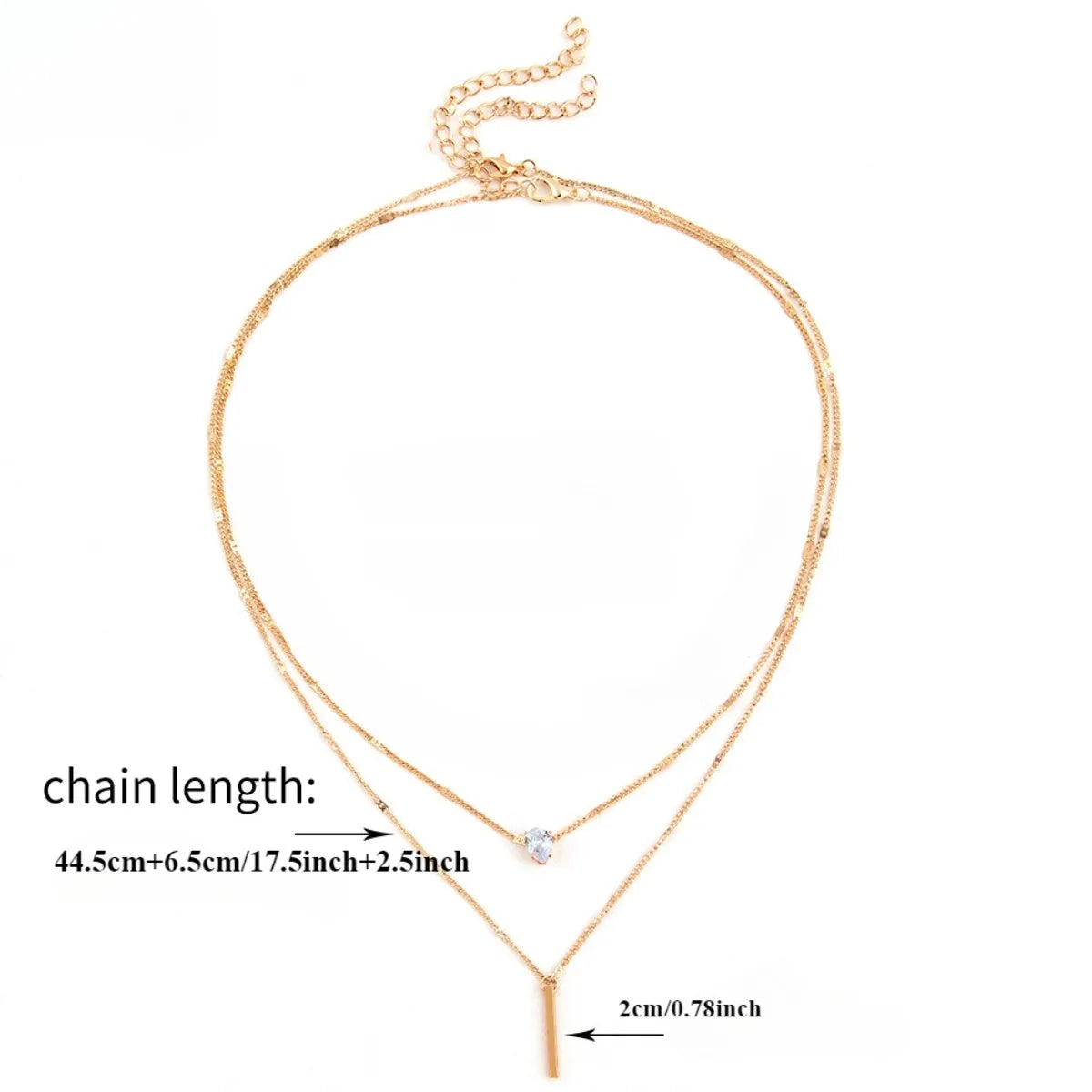 Multi-Layer Star and Heart Water Drop Pendant Necklace for Women - Alloy and Glass Design
