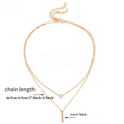 Multi-Layer Star and Heart Water Drop Pendant Necklace for Women - Alloy and Glass Design