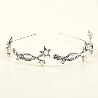 Wedding Crown Hair Jewelry - Double Layer Crystal Star Headpiece with Rhinestones Style 24