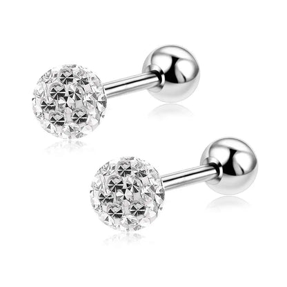 3 Pairs 16G Hypoallergenic Stud Earrings Set for Girls with Screw On Safety Backs Surgical Steel Women’s Jewelry