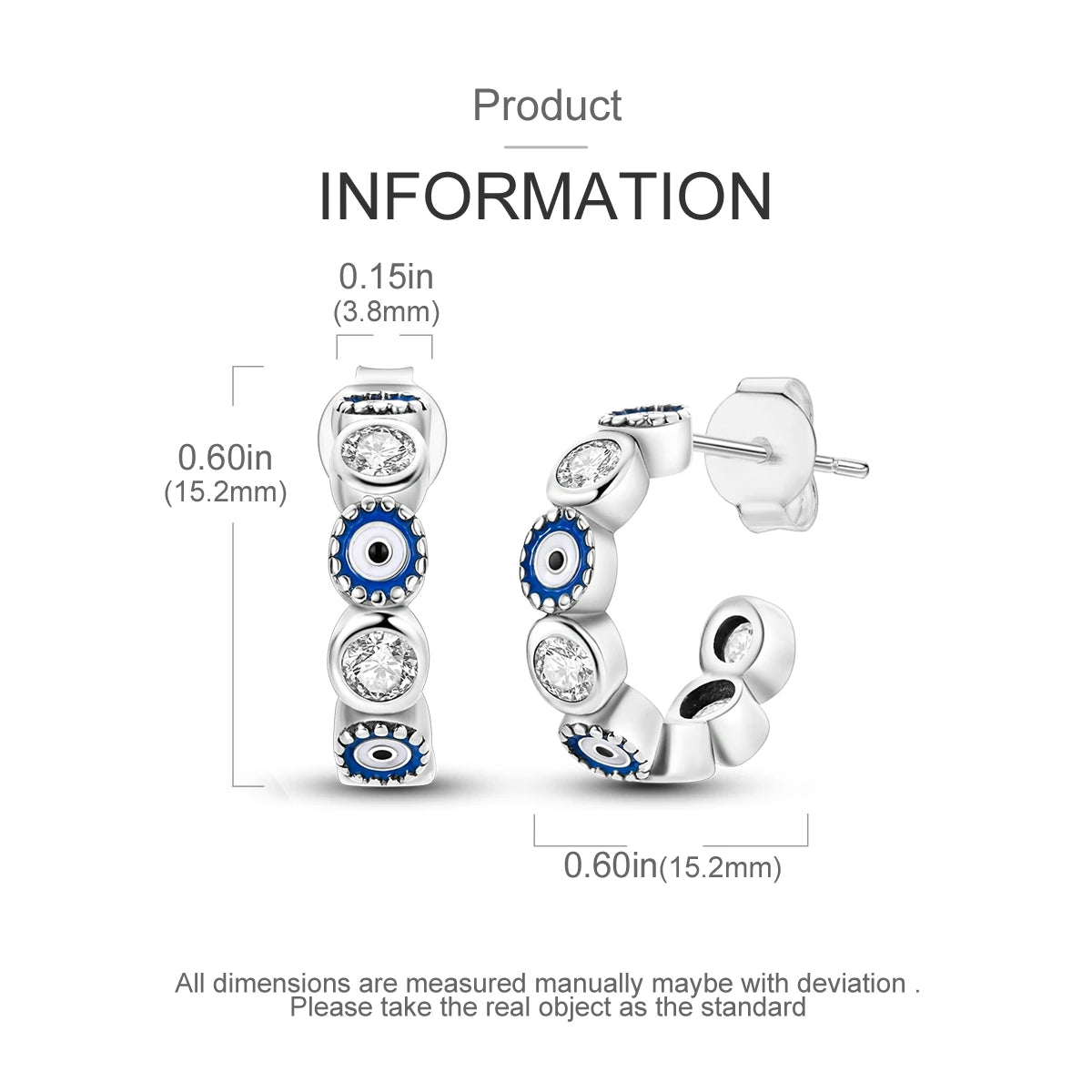 925 Sterling Silver Zircon Stud Earrings for Women Jewelry Party Gifts
