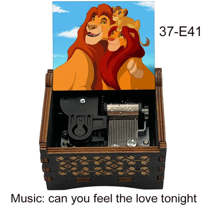 Lion King Wooden Music Box with Can You Feel the Love Tonight Melody for Kids Birthday Party Gift