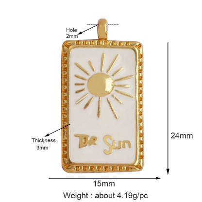 Gold-Plated Celestial Moon Star Charm Pendant with Cubic Zirconia for Jewelry Making