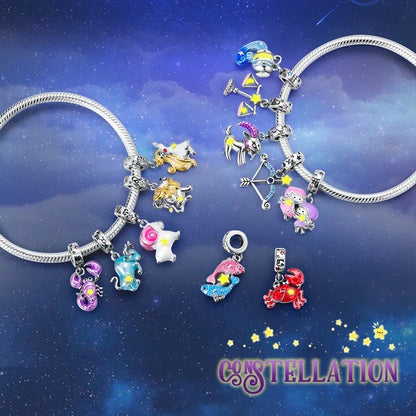 Zodiac Glow In Dark 925 Sterling Silver Charm Beads