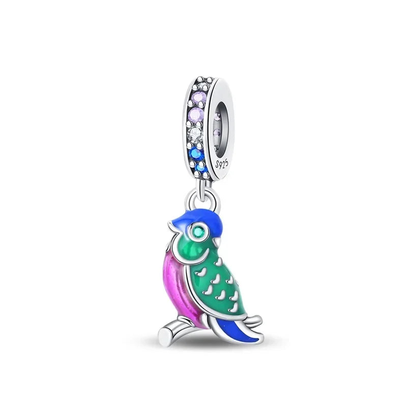 Green Monstera Leaf Charm 925 Sterling Silver Dangle Bracelet Jewelry for Women BFC520