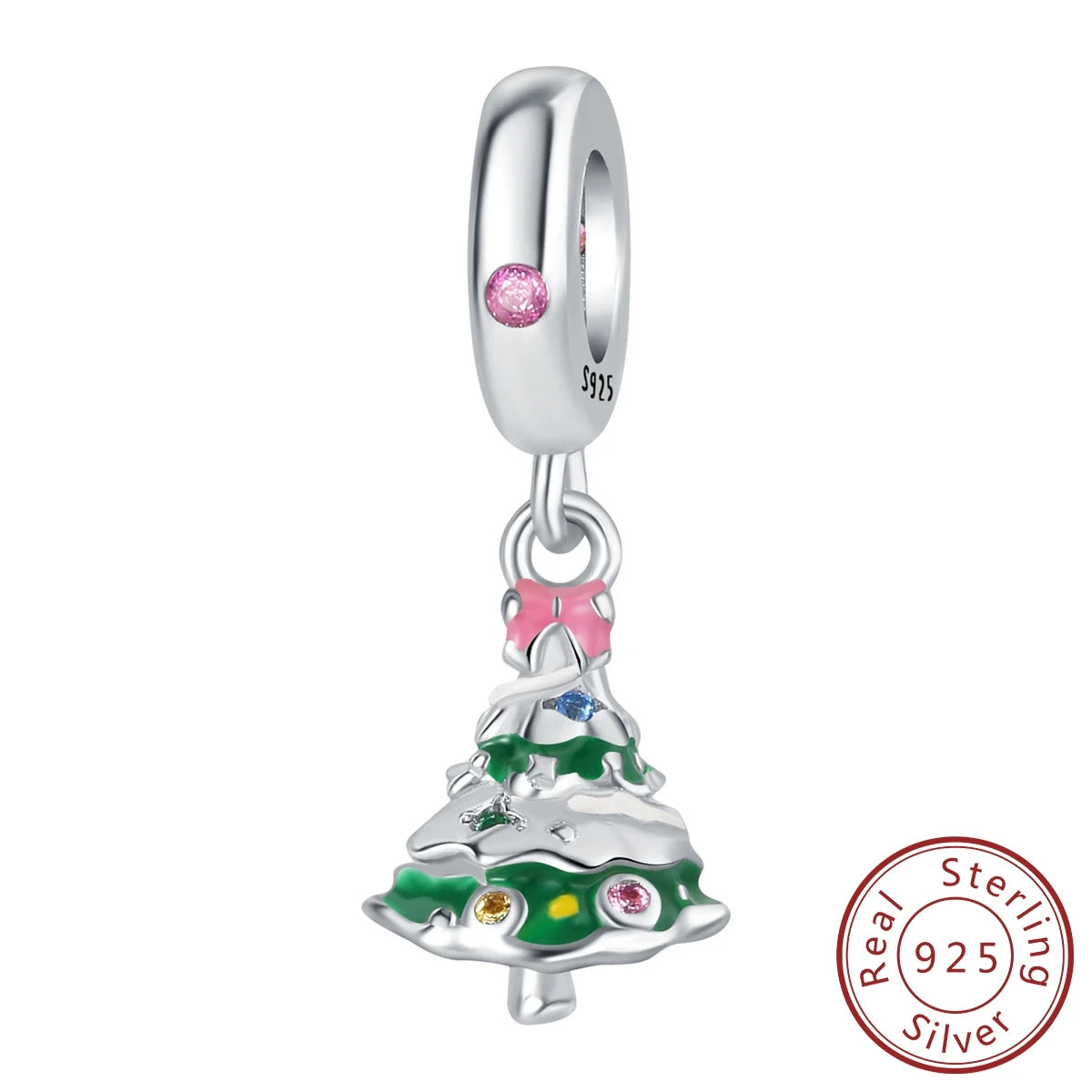 2025 Sterling Silver Christmas Charm Beads for Bracelets and Pendants SSC105