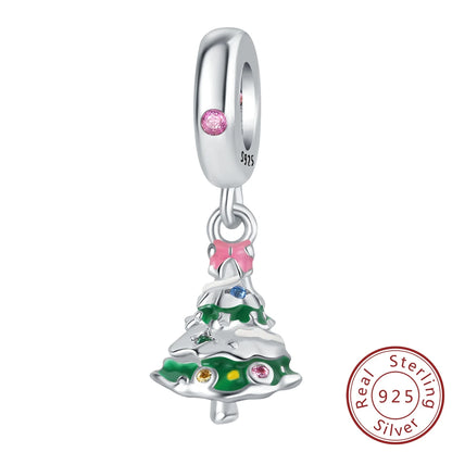 2025 Sterling Silver Christmas Charm Beads for Bracelets and Pendants SSC105