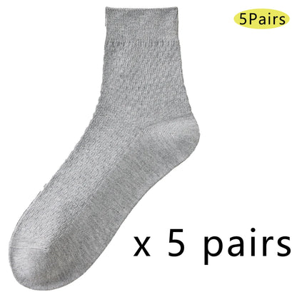 Antibacterial Bamboo Mens Socks Mid Crew Seamless Comfort