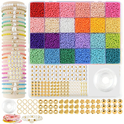 Vibrant 80000PCS 3mm Glass Seed Beads Kit for DIY Jewelry Crafting and Handmade Creations