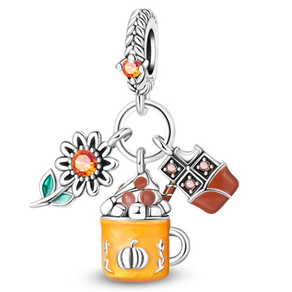 925 Sterling Silver Luminous Lantern Angel Cat Charm