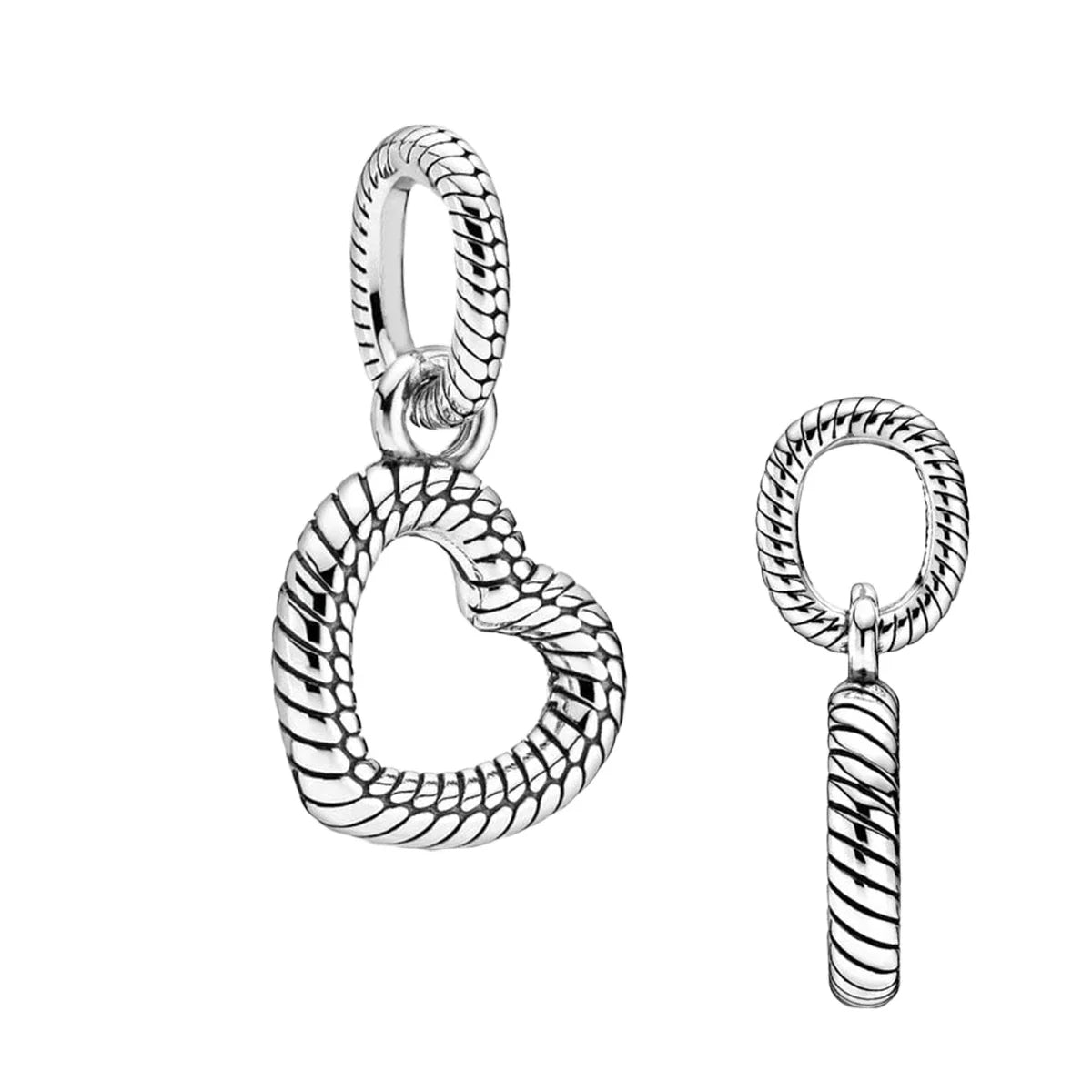 925 Sterling Silver Colorful Snowflake Heart Lock and Key Charms for DIY Necklace and Bracelet Jewelry Gifts