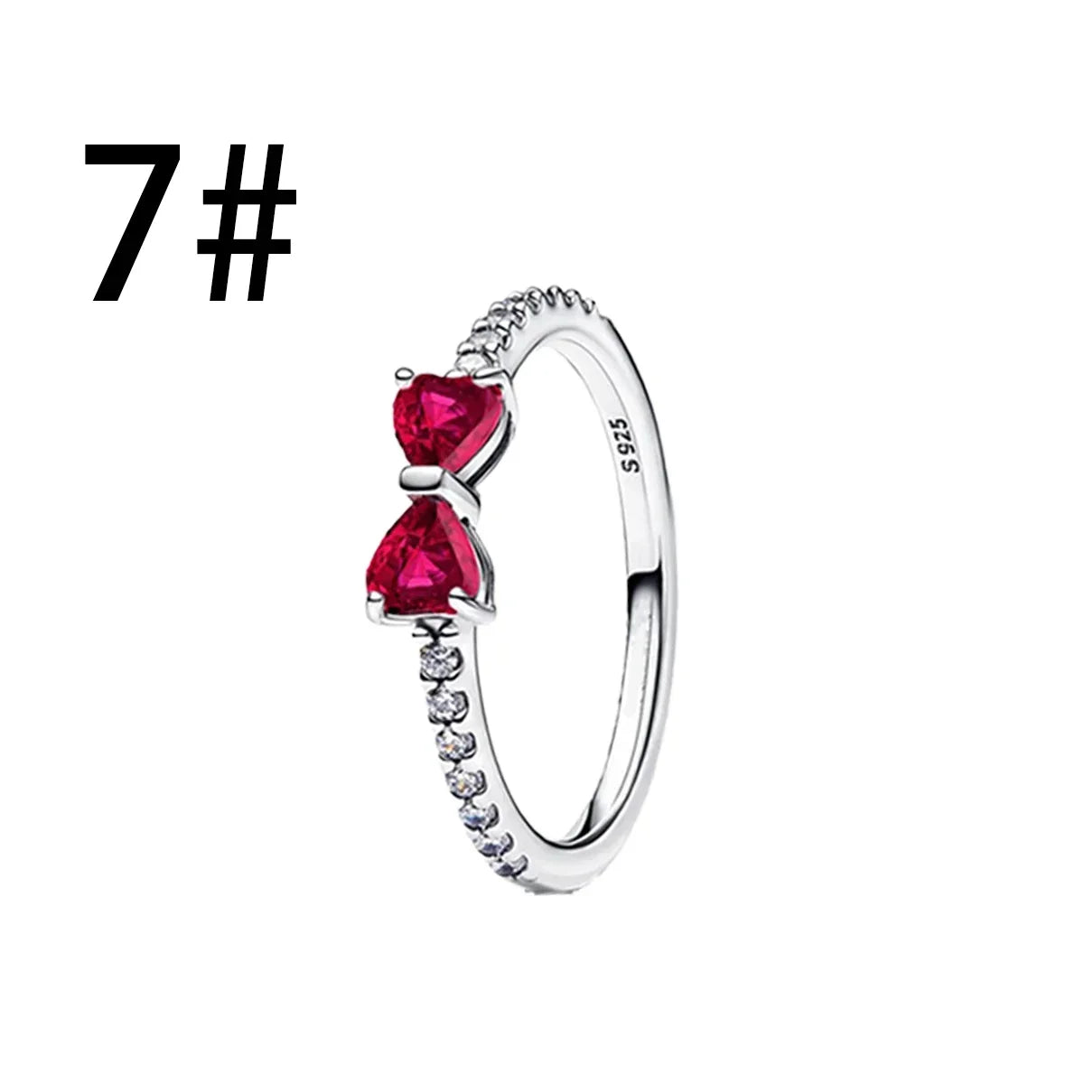 925 Sterling Silver Colorful Zircon Bow Tie Jewelry Set for Women Elegant DIY Fine Gift