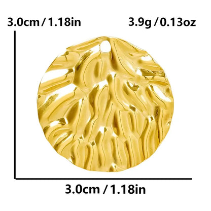 4Pcs Lot Stainless Steel Geometric Hammered Heart Dangle Charms for DIY Jewelry Making S1742-G