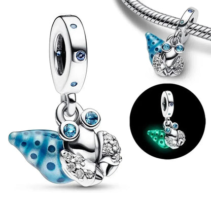 Authentic Luminous Firefly Bee Light Bulb Charm Ring Earrings 925 Sterling Silver DIY Jewelry Gift