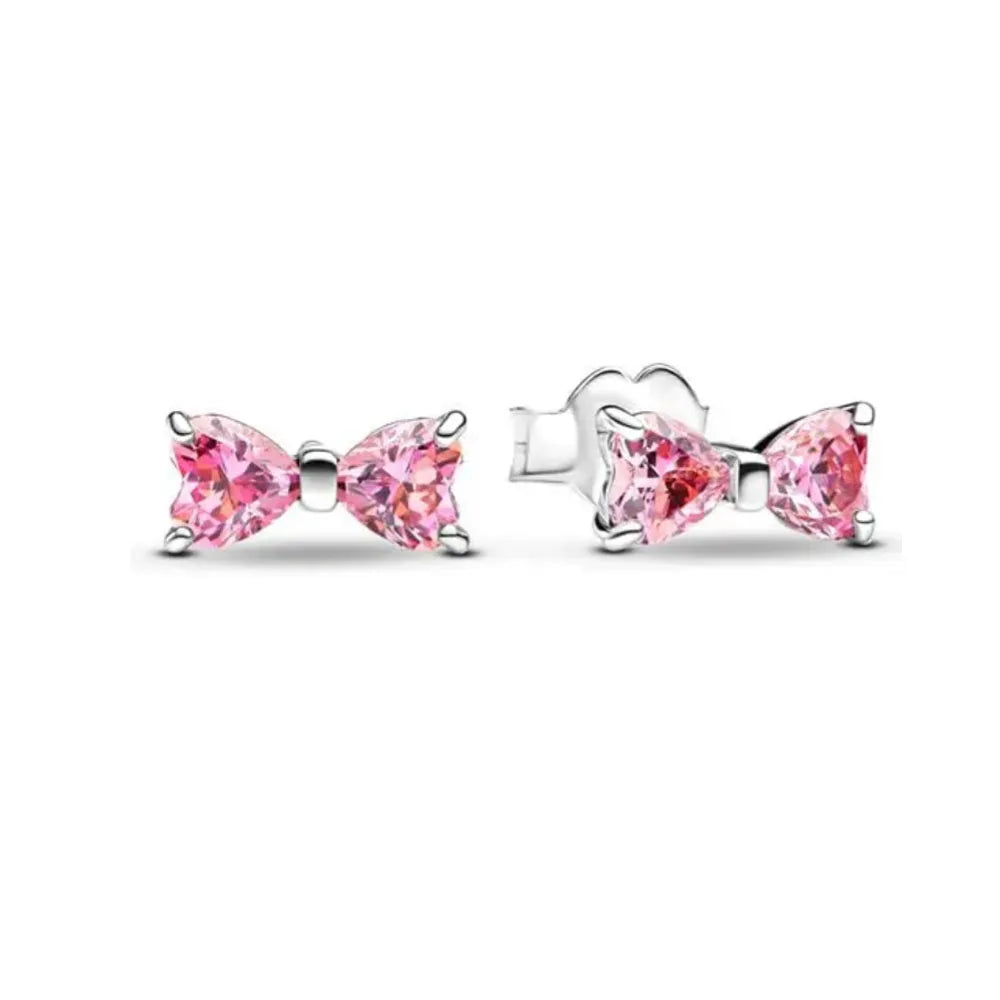 2025 European 925 Silver Moon Sun Bow Earrings Exquisite Charm Jewelry Gifts for Women