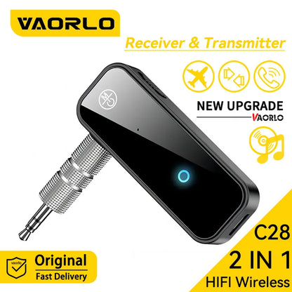 VAORLO 2 in 1 Wireless Bluetooth 5.3 Receiver Transmitter Adapter 3.5mm Aux for Car Music Audio Handsfree Headphones