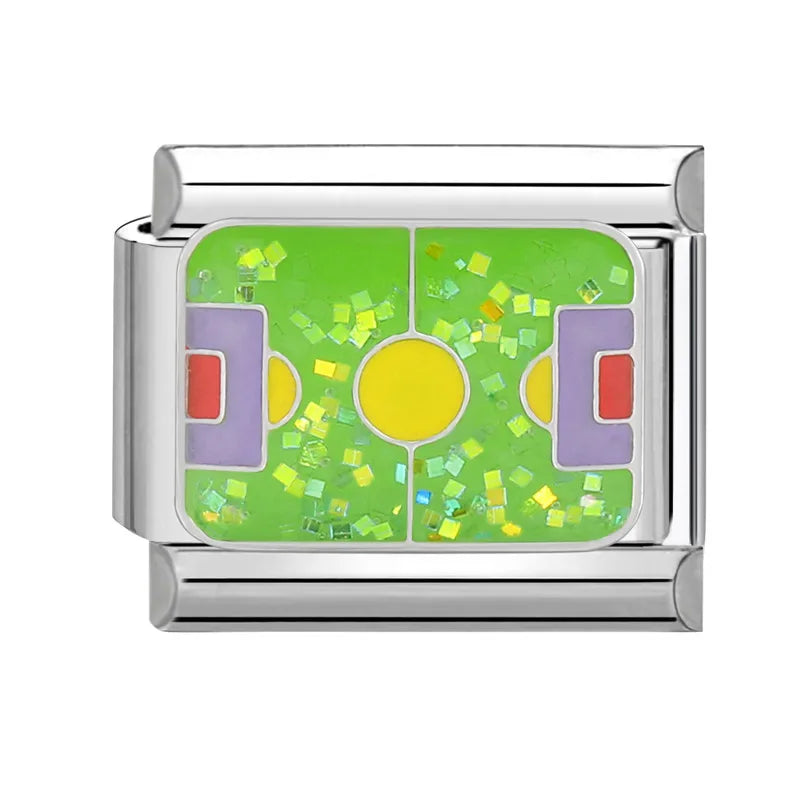 Y2K Green Series Italian Charm Bracelet Links with Camera Woods Flowers Designs in Stainless Steel