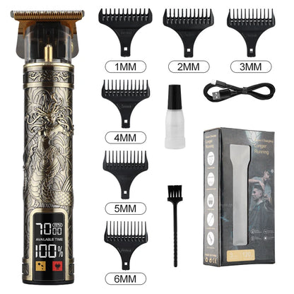 V-Vimika T9 Electric Hair Clipper with LCD Display Stainless Steel Precision Trimmer for Men Fast Charging Wet and Dry Use