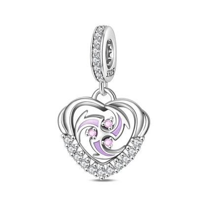 Sparkling Purple Jellyfish Sterling Silver 925 Charm Bead Birthday Pendant for DIY Bracelet Jewelry