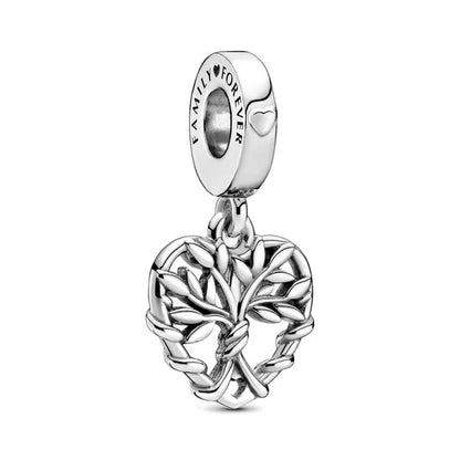 925 Sterling Silver Loving Grandma Family Tree Charm