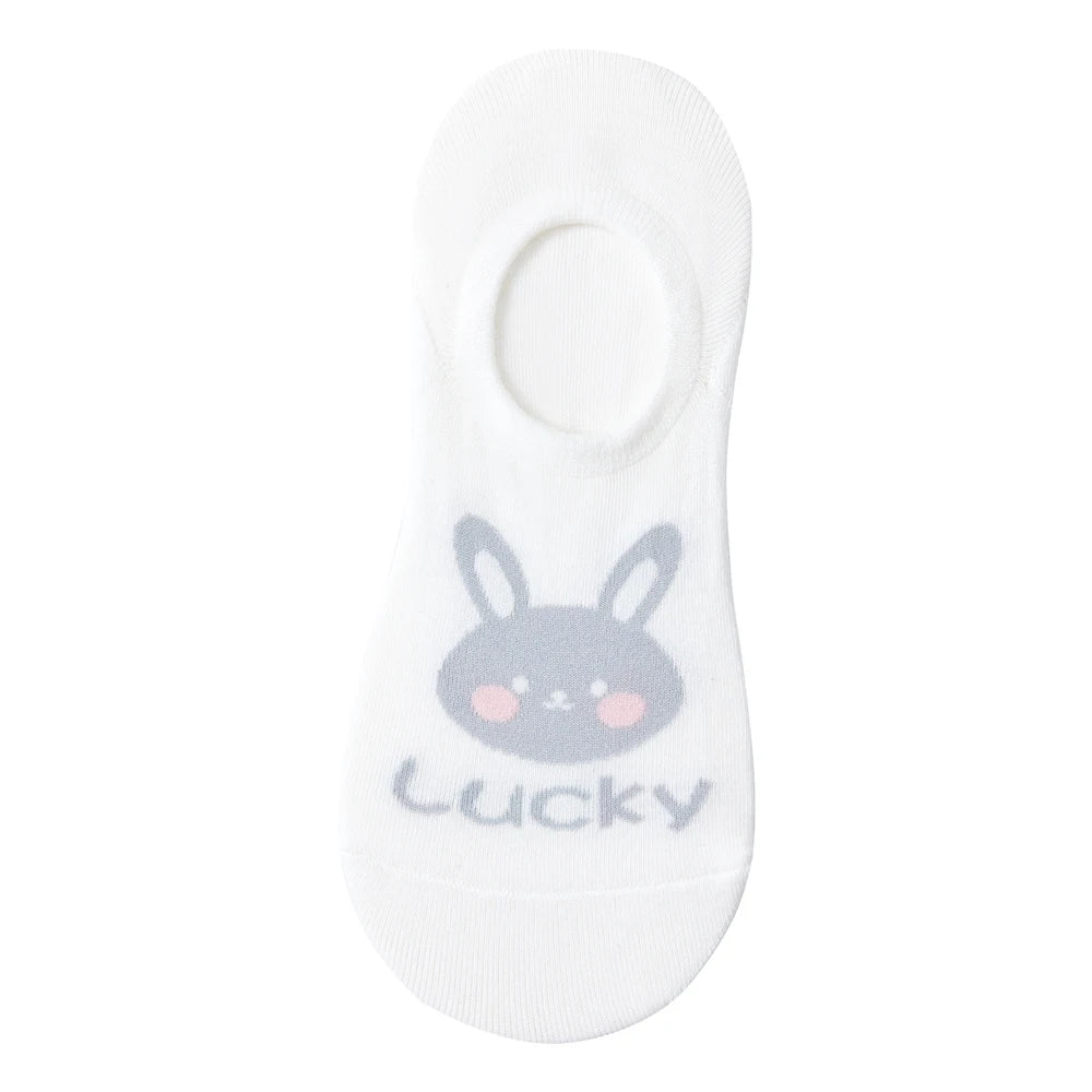 Women Kawaii Lucky Rabbit No Show Cotton Invisible Socks
