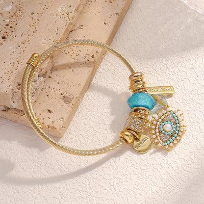Women's Fashion Devil's Eye Beaded Bracelet – Elegant Cuff Jewelry for Date, Party, Festival