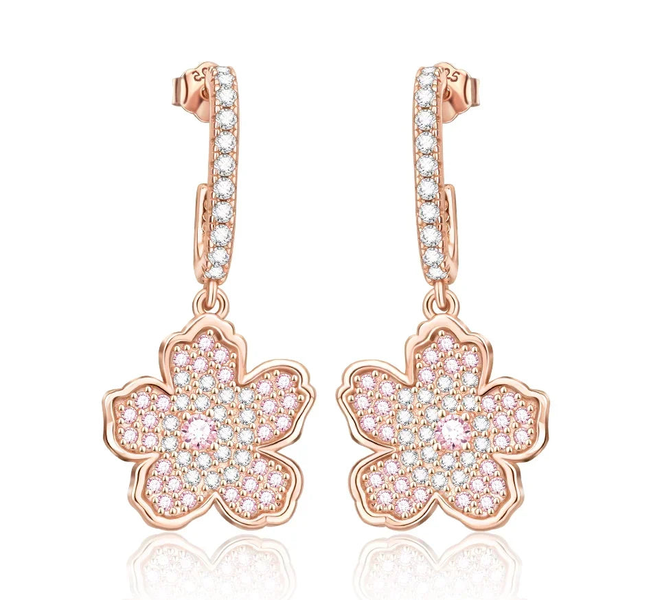925 Sterling Silver Luxury Heart Sun Moon Stud Earrings Bow Butterfly Crab Clip Set for Women Party Jewelry Gifts