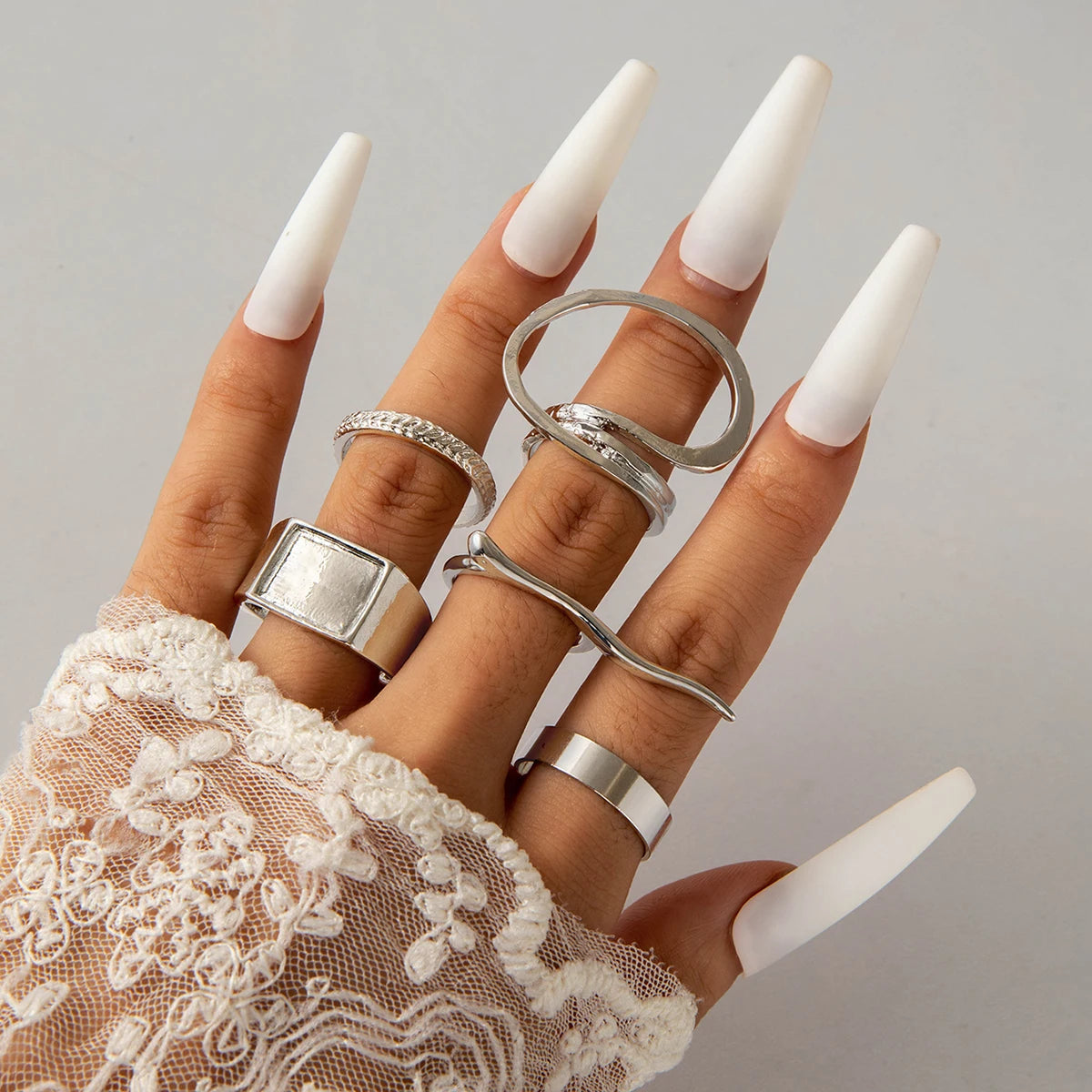 Tocona 2024 Vintage Gold Geometric Adjustable Rings Set for Women Fashion Jewelry Gifts