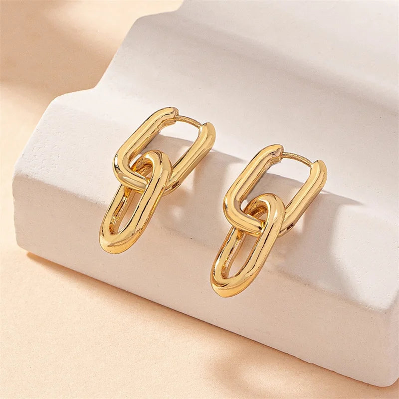 Chic Red Heart Drop Earrings for Women and Girls - Fashion Geometric Love Jewelry