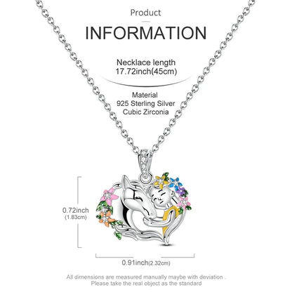 Elegant 925 Sterling Silver Zircon Butterfly Heart Pendant Necklace for Women Anniversary Gift KTN071