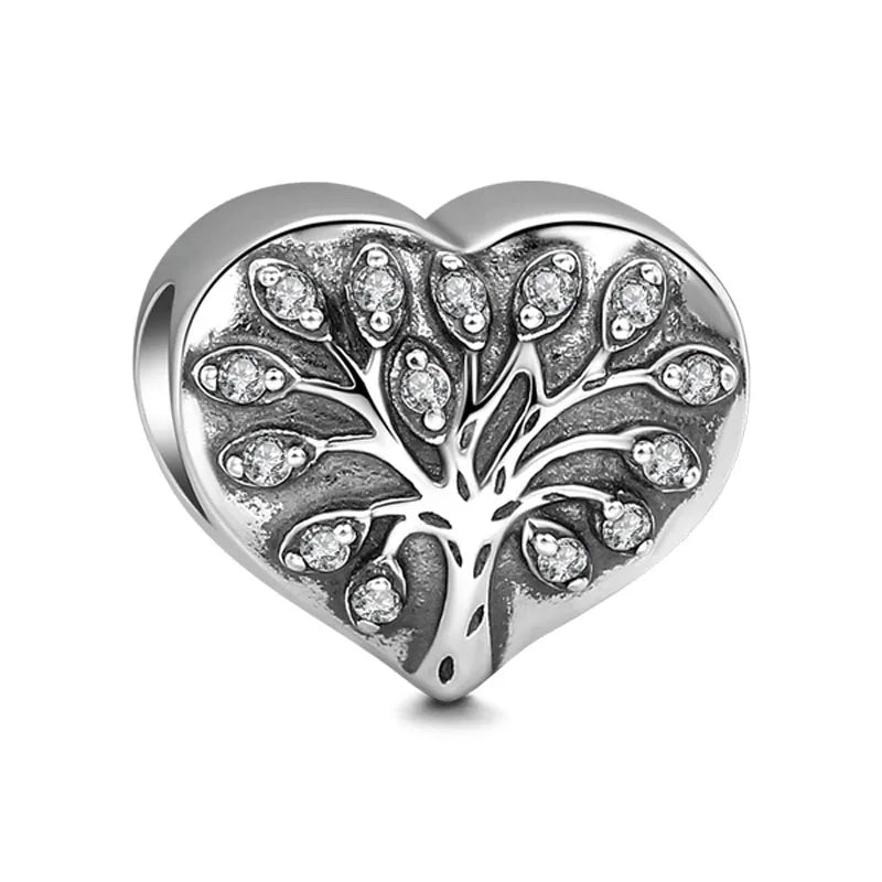 European Zircon Charm Beads 925 Silver Pendant Necklace for Women Gift P1371