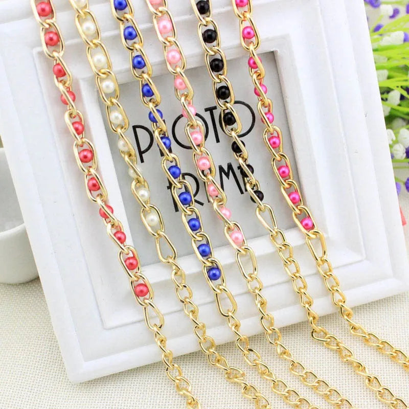 Women Pearl Thin Metal Waist Chain Belt Versatile Fashion