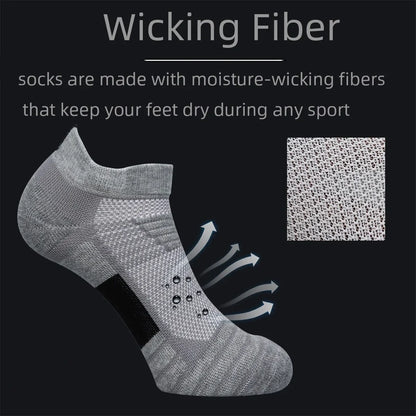3 Pairs Unisex Performance Running Socks Breathable Cushion Ankle Support Anti Slip Sports Socks for Men and Women