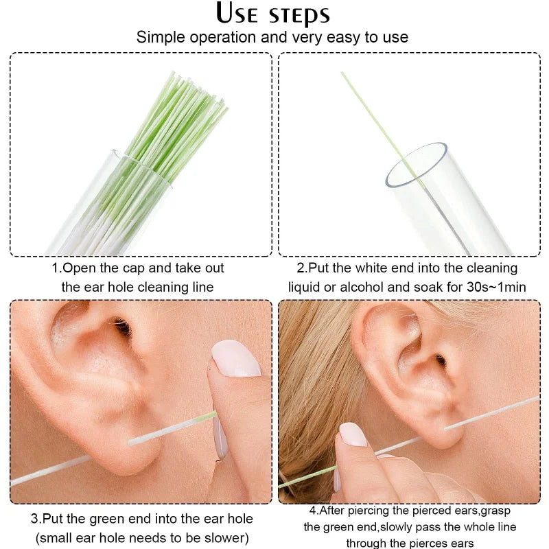 120/60Pcs Ear Piercing Cleaning Tool for Effective Dirt Odor Removal