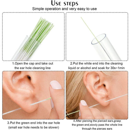 120/60Pcs Ear Piercing Cleaning Tool for Effective Dirt Odor Removal