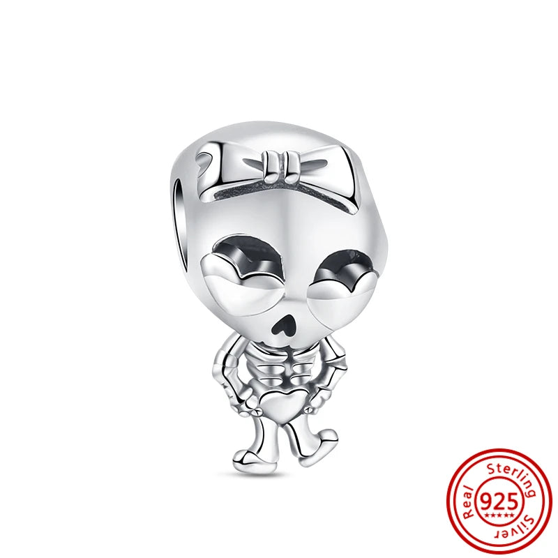 Silver Animal Hearts Infinity Crown Bead Charms Bracelet for Women 925 Sterling Silver Jewelry Y230