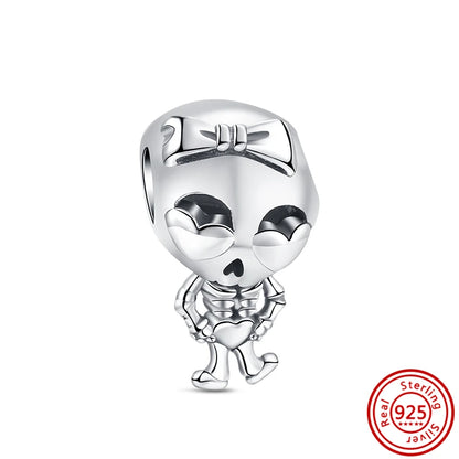 Silver Animal Hearts Infinity Crown Bead Charms Bracelet for Women 925 Sterling Silver Jewelry Y230