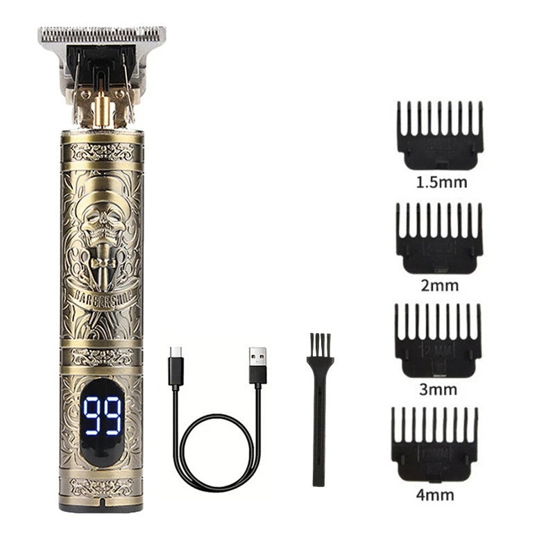 V-Vimika T9 Electric Hair Clipper with LCD Display Stainless Steel Precision Trimmer for Men Fast Charging Wet and Dry Use
