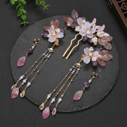 Vintage Chinese Hanfu Hair Accessories Set for Bridal Elegance